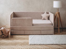 Диван-кровать Happy (бежевый) в Дудинке - dudinka.mebel-nsk.ru | фото