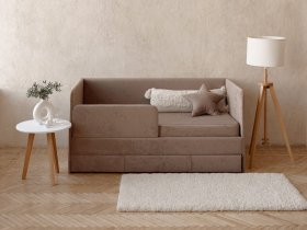 Диван-кровать Happy (капучино) в Дудинке - dudinka.mebel-nsk.ru | фото