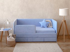Диван-кровать Happy (васильковый) в Дудинке - dudinka.mebel-nsk.ru | фото