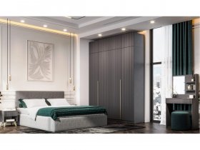 Гардеробная Эккервуд (графит) в Дудинке - dudinka.mebel-nsk.ru | фото