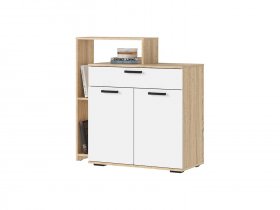 Комод 1000 КМ-01 Санса (дуб сонома/белый) в Дудинке - dudinka.mebel-nsk.ru | фото