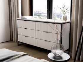 Комод 6 ящиков Нора (персидский жемчуг) в Дудинке - dudinka.mebel-nsk.ru | фото