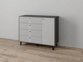Комод «Катрин-13» (графит/светло-серый) в Дудинке - dudinka.mebel-nsk.ru | фото