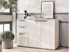 Комод Стандарт-3 NEW (дуб крафт белый) в Дудинке - dudinka.mebel-nsk.ru | фото