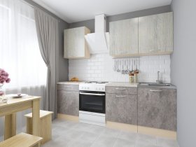 Модульная кухня Йота (пикард/цемент) в Дудинке - dudinka.mebel-nsk.ru | фото