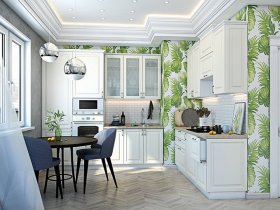 Модульная кухня Ницца (дуб кремовый) в Дудинке - dudinka.mebel-nsk.ru | фото