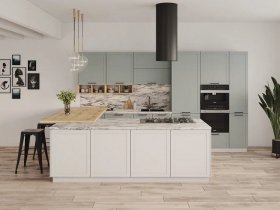 Модульная кухня Перо 3,4м (оазис) в Дудинке - dudinka.mebel-nsk.ru | фото