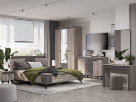 Модульная спальня Кассандра (дуб смоки/MF14) в Дудинке - dudinka.mebel-nsk.ru | фото