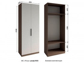 Шкаф 900 Роза (орех франклин карамельный/бежевый скин) в Дудинке - dudinka.mebel-nsk.ru | фото