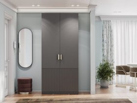 Шкаф двухстворчатый Эккервуд (Нью) (графит) в Дудинке - dudinka.mebel-nsk.ru | фото