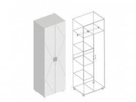 Шкаф двухстворчатый комби Сандра в Дудинке - dudinka.mebel-nsk.ru | фото