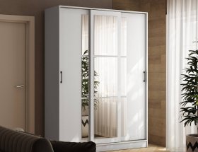 Шкаф-купе 1,6м «Стиль-2» (белый) в Дудинке - dudinka.mebel-nsk.ru | фото