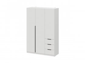 Шкаф трехстворчатый с ящиками ШК-22 (белый) в Дудинке - dudinka.mebel-nsk.ru | фото