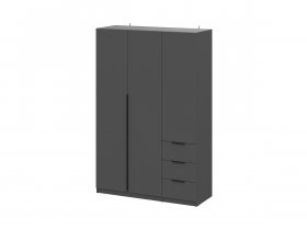 Шкаф трехстворчатый с ящиками ШК-22 (графит) в Дудинке - dudinka.mebel-nsk.ru | фото