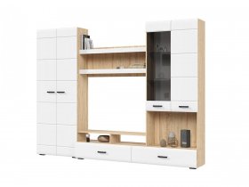 Стенка ГС-01 Либерти (дуб сонома/белый глянец) в Дудинке - dudinka.mebel-nsk.ru | фото