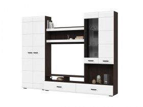 Стенка ГС-01 Либерти (венге/белый глянец) в Дудинке - dudinka.mebel-nsk.ru | фото