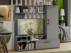 Стенка «Сиена» (графит серый) в Дудинке - dudinka.mebel-nsk.ru | фото