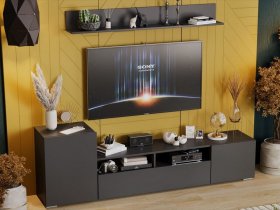 Стенка «Сильвия» (графит серый) в Дудинке - dudinka.mebel-nsk.ru | фото