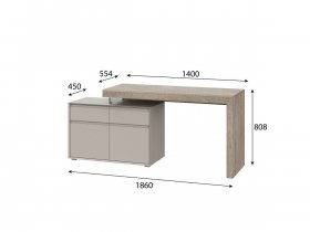 Стол 22 J-КШ Этна (дуб эндгрей/кашемир) в Дудинке - dudinka.mebel-nsk.ru | фото