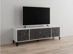 Тумба под ТВ Парус-10 (белый/мальта грей) в Дудинке - dudinka.mebel-nsk.ru | фото