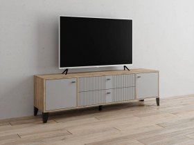 Тумба под ТВ Парус-10 (дуб крафт серый/серый) в Дудинке - dudinka.mebel-nsk.ru | фото