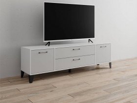 Тумба под ТВ Парус-13 (белый/серый камень) в Дудинке - dudinka.mebel-nsk.ru | фото