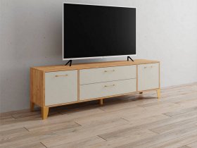 Тумба под ТВ Парус-13 (дуб крафт золотой/кашемир) в Дудинке - dudinka.mebel-nsk.ru | фото
