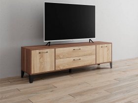 Тумба под ТВ Парус-13 (ясень шимо темный/дуб сонома) в Дудинке - dudinka.mebel-nsk.ru | фото