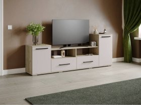 Тумба под ТВ Парус-2 (дуб крафт серый/кашемир) в Дудинке - dudinka.mebel-nsk.ru | фото