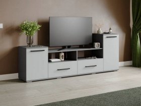 Тумба под ТВ Парус-2 (графит серый/серый камень) в Дудинке - dudinka.mebel-nsk.ru | фото