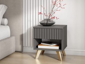 Тумба прикроватная Эккервуд (графит) в Дудинке - dudinka.mebel-nsk.ru | фото